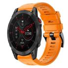 For Garmin EPIX Gen 2 Metal Buckle Solid Color Silicone Watch Band(Orange) - 1