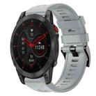 For Garmin EPIX Gen 2 Metal Buckle Solid Color Silicone Watch Band(Grey) - 1