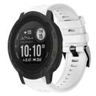 For Garmin Instinct 2 Metal Buckle Solid Color Silicone Watch Band(White) - 1