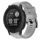 For Garmin Instinct 2 Metal Buckle Solid Color Silicone Watch Band(Grey) - 1