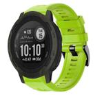For Garmin Instinct 2 Metal Buckle Solid Color Silicone Watch Band(Green) - 1