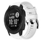 For  Garmin Instinct Metal Buckle Solid Color Silicone Watch Band(White) - 1