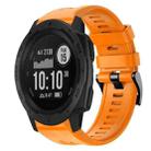 For  Garmin Instinct Metal Buckle Solid Color Silicone Watch Band(Orange) - 1