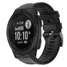 For  Garmin Instinct Metal Buckle Solid Color Silicone Watch Band(Black) - 1