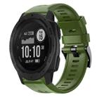 For  Garmin Instinct Metal Buckle Solid Color Silicone Watch Band(Army Green) - 1