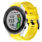 For Garmin Approach S62 Metal Buckle Solid Color Silicone Watch Band(Yellow) - 1