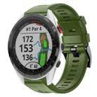 For Garmin Approach S62 Metal Buckle Solid Color Silicone Watch Band(Army Green) - 1