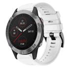 For Garmin Fenix 6 GPS Metal Buckle Solid Color Silicone Watch Band(White) - 1