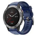 For Garmin Fenix 6 GPS Metal Buckle Solid Color Silicone Watch Band(Midnight Blue) - 1