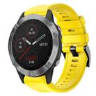For Garmin Fenix 6 GPS Metal Buckle Solid Color Silicone Watch Band(Yellow) - 1