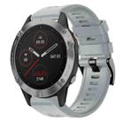 For Garmin Fenix 6 GPS Metal Buckle Solid Color Silicone Watch Band(Grey) - 1