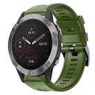 For Garmin Fenix 6 GPS Metal Buckle Solid Color Silicone Watch Band(Army Green) - 1