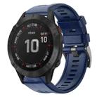 For Garmin Fenix 6 Pro GPS Metal Buckle Solid Color Silicone Watch Band(Midnight Blue) - 1