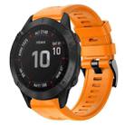 For Garmin Fenix 6 Pro GPS Metal Buckle Solid Color Silicone Watch Band(Orange) - 1