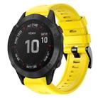 For Garmin Fenix 6 Pro GPS Metal Buckle Solid Color Silicone Watch Band(Yellow) - 1