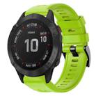 For Garmin Fenix 6 Pro GPS Metal Buckle Solid Color Silicone Watch Band(Green) - 1