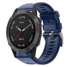 For Garmin Fenix 6 Sapphire GPS Metal Buckle Solid Color Silicone Watch Band(Midnight Blue) - 1