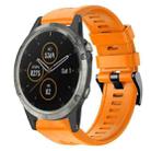 For Garmin Fenix 5 Metal Buckle Solid Color Silicone Watch Band(Orange) - 1