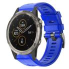 For Garmin Fenix 5 Metal Buckle Solid Color Silicone Watch Band(Sky Blue) - 1