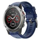 For Garmin Quatix 5 Metal Buckle Solid Color Silicone Watch Band(Midnight Blue) - 1