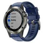 For Garmin Quatix 5 Sapphire Metal Buckle Solid Color Silicone Watch Band(Midnight Blue) - 1