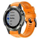 For Garmin Quatix 5 Sapphire Metal Buckle Solid Color Silicone Watch Band(Orange) - 1