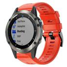 For Garmin Quatix 5 Sapphire Metal Buckle Solid Color Silicone Watch Band(Red) - 1