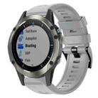 For Garmin Quatix 5 Sapphire Metal Buckle Solid Color Silicone Watch Band(Grey) - 1