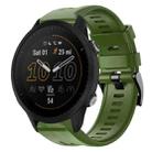 For Garmin Forerunner 955 Metal Buckle Solid Color Silicone Watch Band(Army Green) - 1