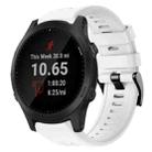 For Garmin Forerunner 945 Metal Buckle Solid Color Silicone Watch Band(White) - 1