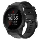 For Garmin Forerunner 945 Metal Buckle Solid Color Silicone Watch Band(Black) - 1