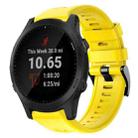 For Garmin Forerunner 945 Metal Buckle Solid Color Silicone Watch Band(Yellow) - 1