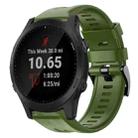 For Garmin Forerunner 945 Metal Buckle Solid Color Silicone Watch Band(Army Green) - 1