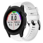 For Garmin Forerunner 935 Metal Buckle Solid Color Silicone Watch Band(White) - 1