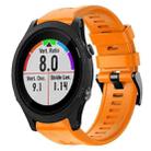 For Garmin Forerunner 935 Metal Buckle Solid Color Silicone Watch Band(Orange) - 1