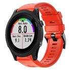 For Garmin Forerunner 935 Metal Buckle Solid Color Silicone Watch Band(Red) - 1