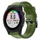 For Garmin Forerunner 935 Metal Buckle Solid Color Silicone Watch Band(Army Green) - 1