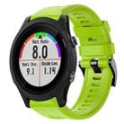 For Garmin Forerunner 935 Metal Buckle Solid Color Silicone Watch Band(Green) - 1