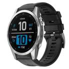 For Garmin Fenix 7S Metal Buckle Solid Color Silicone Watch Band(Black) - 1