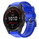 For Garmin Fenix 7S Solar Metal Buckle Solid Color Silicone Watch Band(Skyblue) - 1