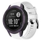 For Garmin Instinct 2S Metal Buckle Solid Color Silicone Watch Band(White) - 1