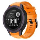 For Garmin Instinct 2S Metal Buckle Solid Color Silicone Watch Band(Orange) - 1