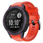 For Garmin Instinct 2S Metal Buckle Solid Color Silicone Watch Band(Red) - 1