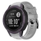 For Garmin Instinct 2S Metal Buckle Solid Color Silicone Watch Band(Grey) - 1