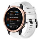 For Garmin Fenix 6S Metal Buckle Solid Color Silicone Watch Band(White) - 1