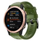 For Garmin Fenix 6S Metal Buckle Solid Color Silicone Watch Band(Army Green) - 1