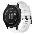 For Garmin Fenix 6S Pro Metal Buckle Solid Color Silicone Watch Band(White) - 1