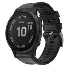 For Garmin Fenix 6S Pro Metal Buckle Solid Color Silicone Watch Band(Black) - 1