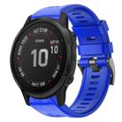 For Garmin Fenix 6S Pro Metal Buckle Solid Color Silicone Watch Band(Skyblue) - 1
