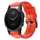 For Garmin Fenix 5S Metal Buckle Solid Color Silicone Watch Band(Red) - 1